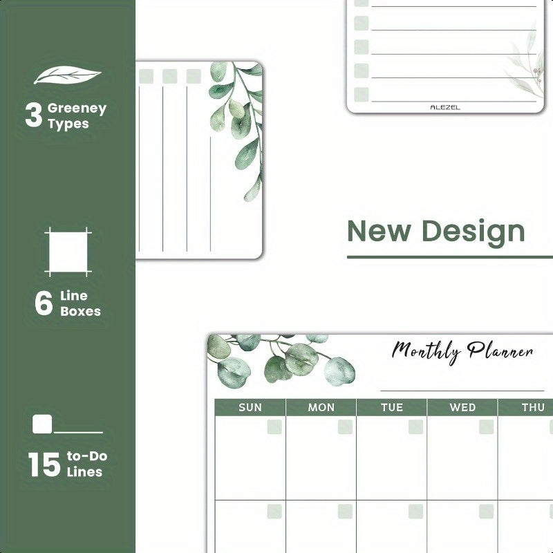 Dry Erase Calendar for Refrigerator Greenery Magnetic Fridge Calendar Whiteboard Set of Vertical Monthly Dry Erase Calendar for Fridge and 2 List Board 4 Markers + Eraser
