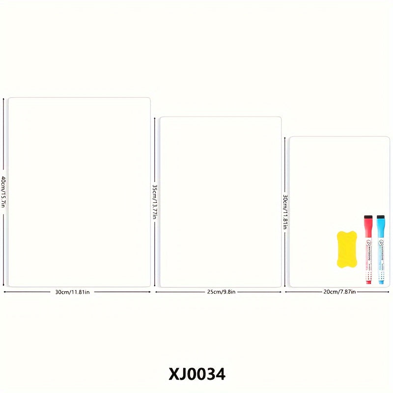2 Refrigerator Magnetic Dry Erase Pads - Erasable Magnetic Whiteboard, 2 Marker Pens And 1 Eraser Flexible Magnetic Blank Notebook, Suitable For Home Kitchen Shelf Storage And Office Use