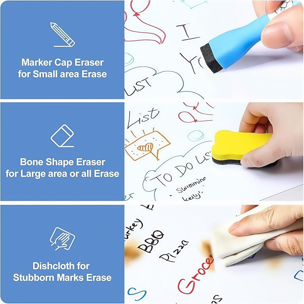 1 Pack Magnetic Dry Erase Board Sheet for Fridge with Stain Resistant Technology, Shopping List Notice Board,12\