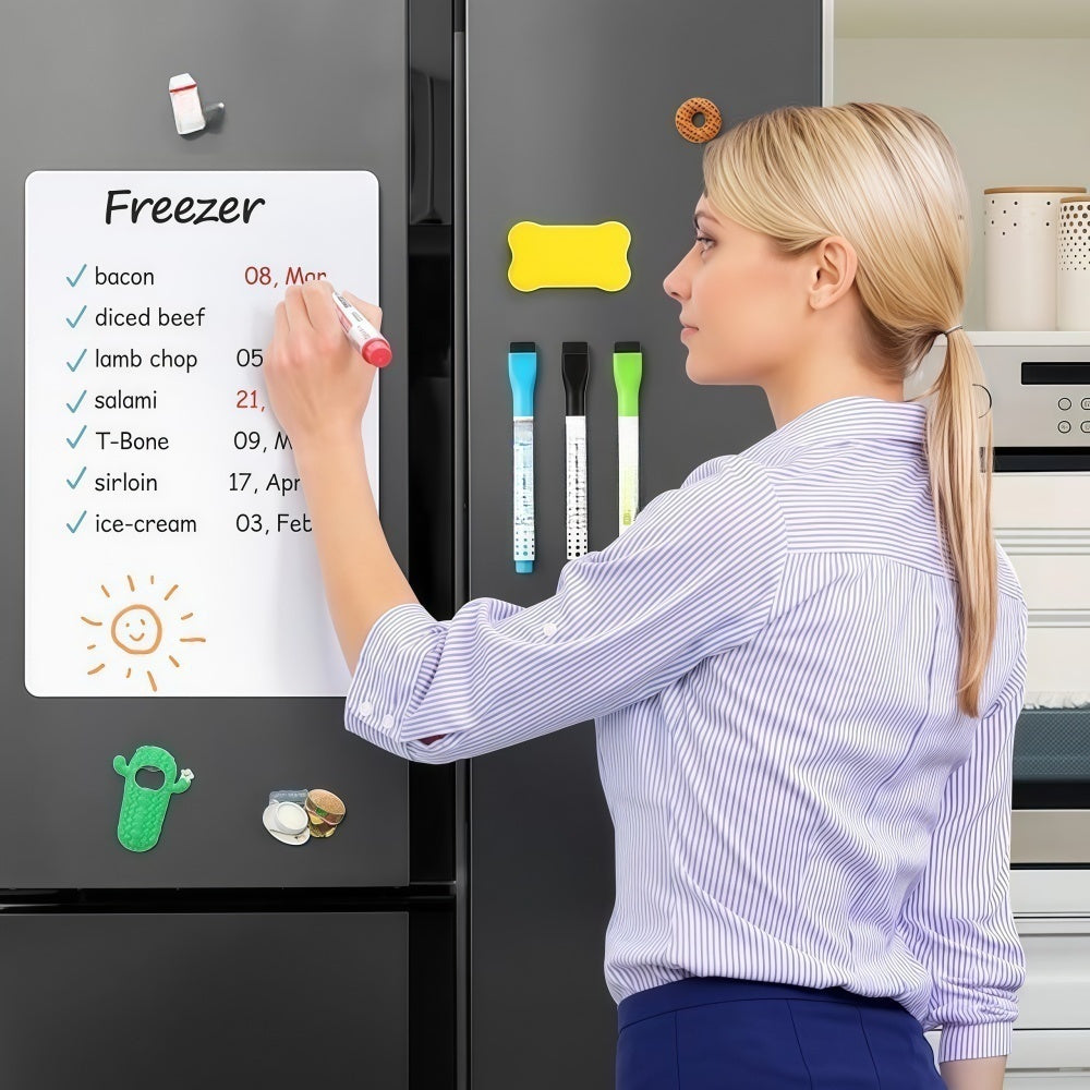 1 Pack Magnetic Dry Erase Board Sheet for Fridge with Stain Resistant Technology, Shopping List Notice Board,12\