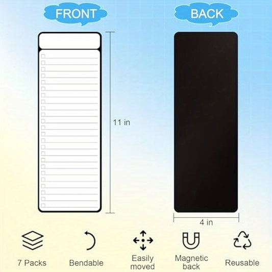 7piece Magnetic Dry Erase ToDo List White Board 4'x11' Multifunctional Weekly Planner Chore Chart Dry Erase Planner for Refrigerator