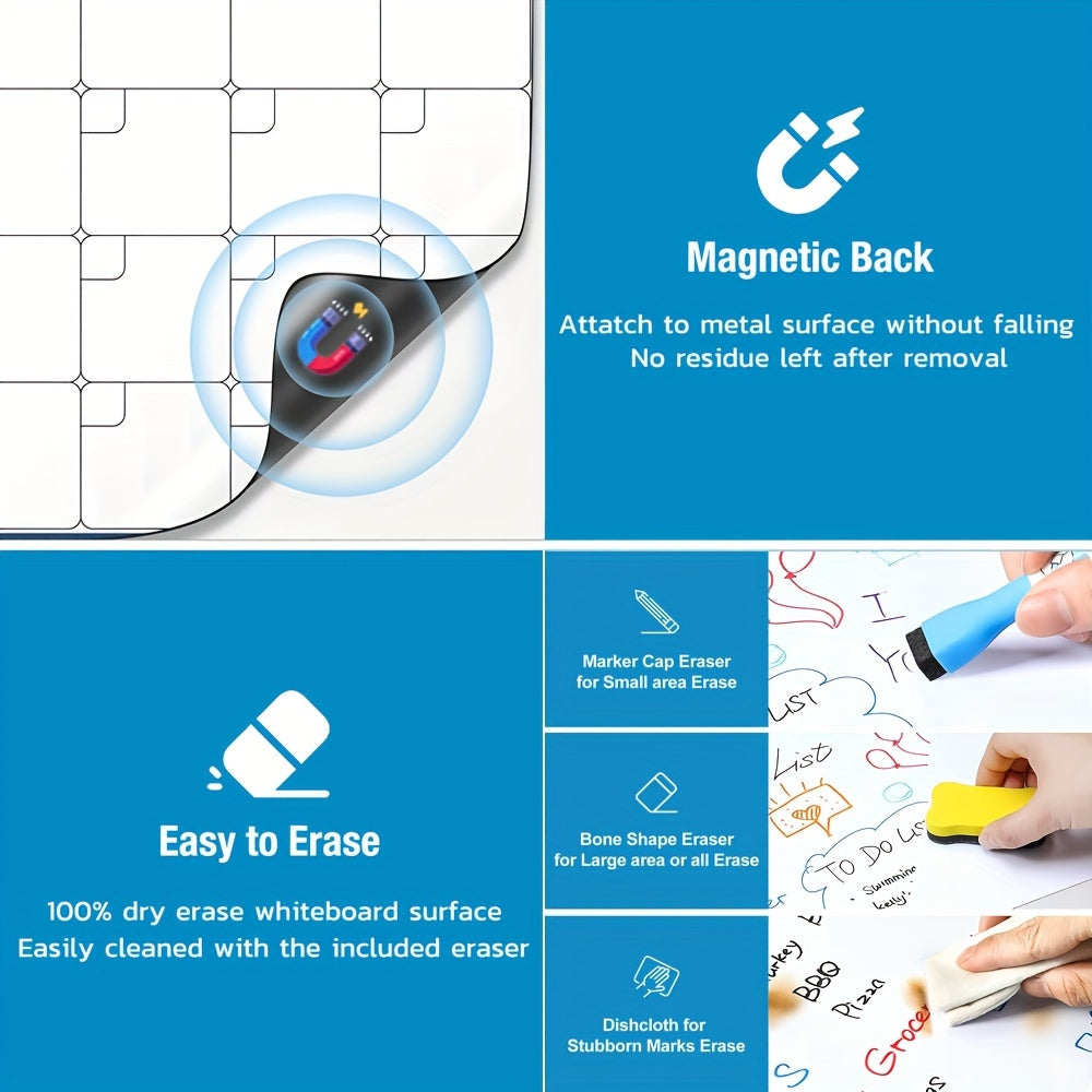 Refrigerator Magnetic Dry Wipe Menu Board With 2 Marker Pens And Large Eraser, Refrigerator Magnetic Dining Schedule 15.7 \