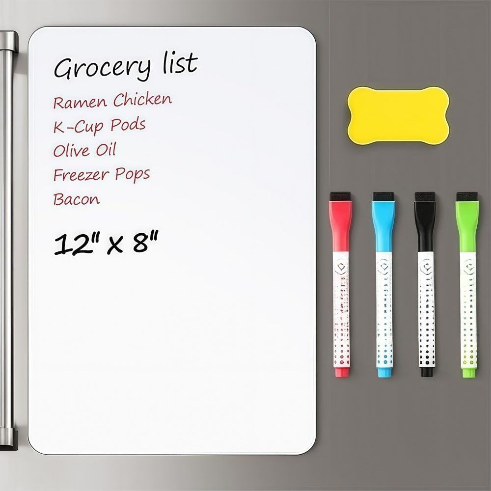 1 Pack Magnetic Dry Erase Board Sheet for Fridge with Stain Resistant Technology, Shopping List Notice Board,12\