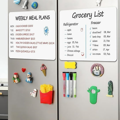 1 Pack Magnetic Dry Erase Board Sheet for Fridge with Stain Resistant Technology, Shopping List Notice Board,12\