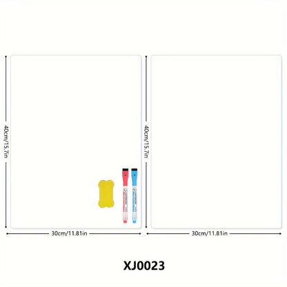 2 Refrigerator Magnetic Dry Erase Pads - Erasable Magnetic Whiteboard, 2 Marker Pens And 1 Eraser Flexible Magnetic Blank Notebook, Suitable For Home Kitchen Shelf Storage And Office Use