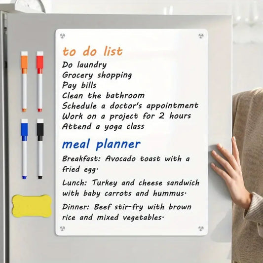 Magnetic Dry Erase Board Sheet With 4 Markers & Eraser, Magnetic Whiteboard For Fridge, Fridge Whiteboard . 11.7\